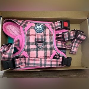 Size small•Pink Checkered PoyPet Dog Harness•New in Box